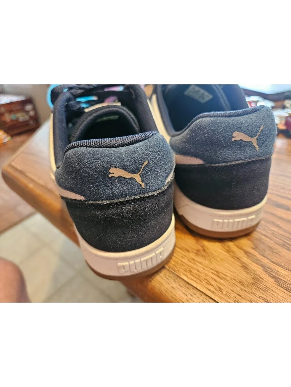 PUMA Caven 2.0 Navy Blue/White Low Top Lace-Up Sneakers Solid Men's 10.5